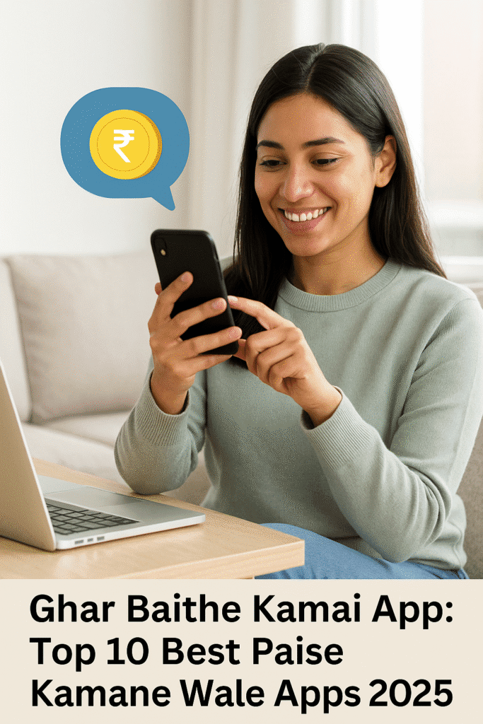 Ghar Baithe Kamai App Top 10 Best Paise Kamane Wale Apps 2025