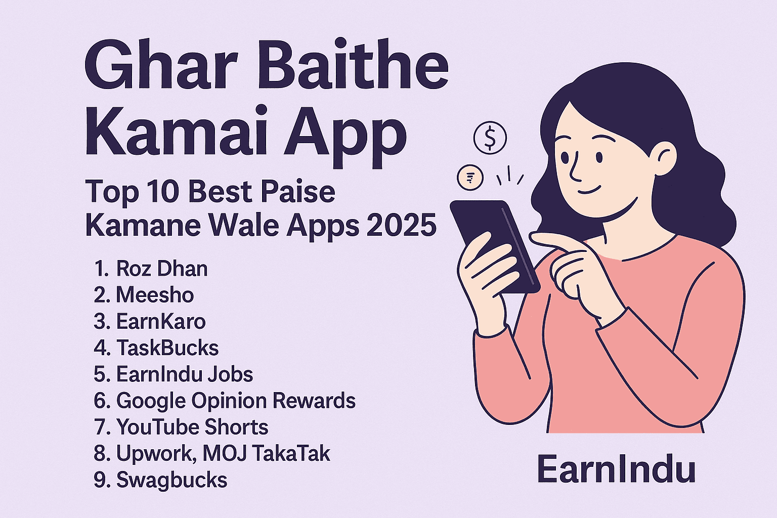 Ghar Baithe Kamai App Top 10 Best Paise Kamane Wale Apps 2025